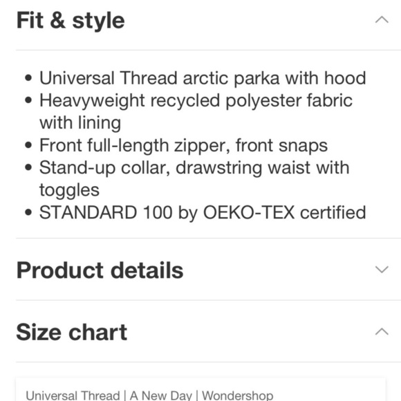 Women's Arctic Parka - Universal Thread™
Green L nwt - Picture 4 of 6